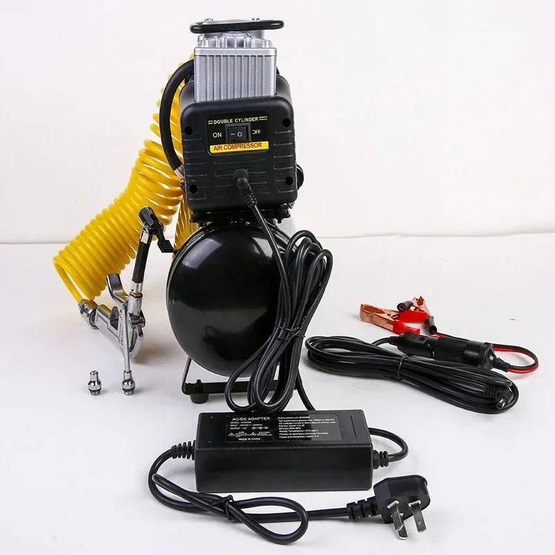 3L/4L 12V 220V Air Compressor Car Tire Inflator Pump Portable Silent Oil-Free