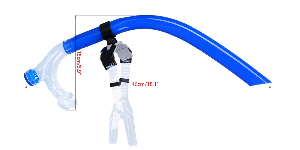 Schwimmtraining, Schnorchel, Mittelmontage vorne, bequem, montiertes Silikon-Mundstück, Junior-Schwimmer-Ausrüstung für Erwachsene, Jugendliche und Kinder – Detail 9