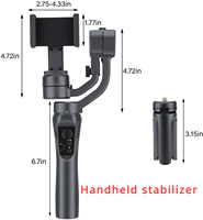 3-axis handheld stabilizer, mobile live streaming pan tilt, outdoor portable selfie pole with tripod