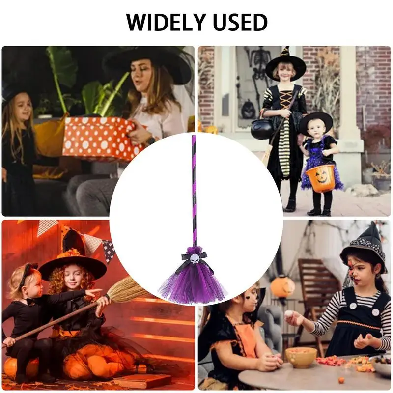 Toddler Witch Costume Witch Hat For Kids Costume Wizard Cosplay Witch Hat Broom For Teen Girls For Role-Play Costume Party