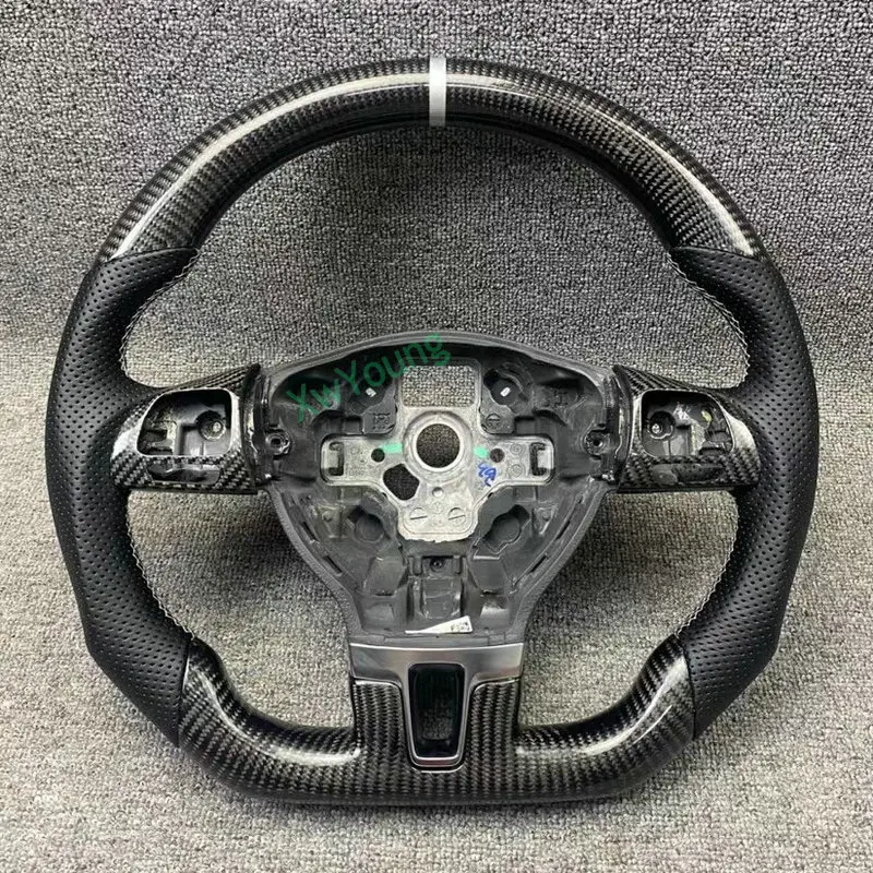 For VW Volkswagen Golf 6/Scirocco/Magotan/Passat/SAGITAR (With Paddle Shifter Holes) 100% Real Carbon Fiber Steering Wheel