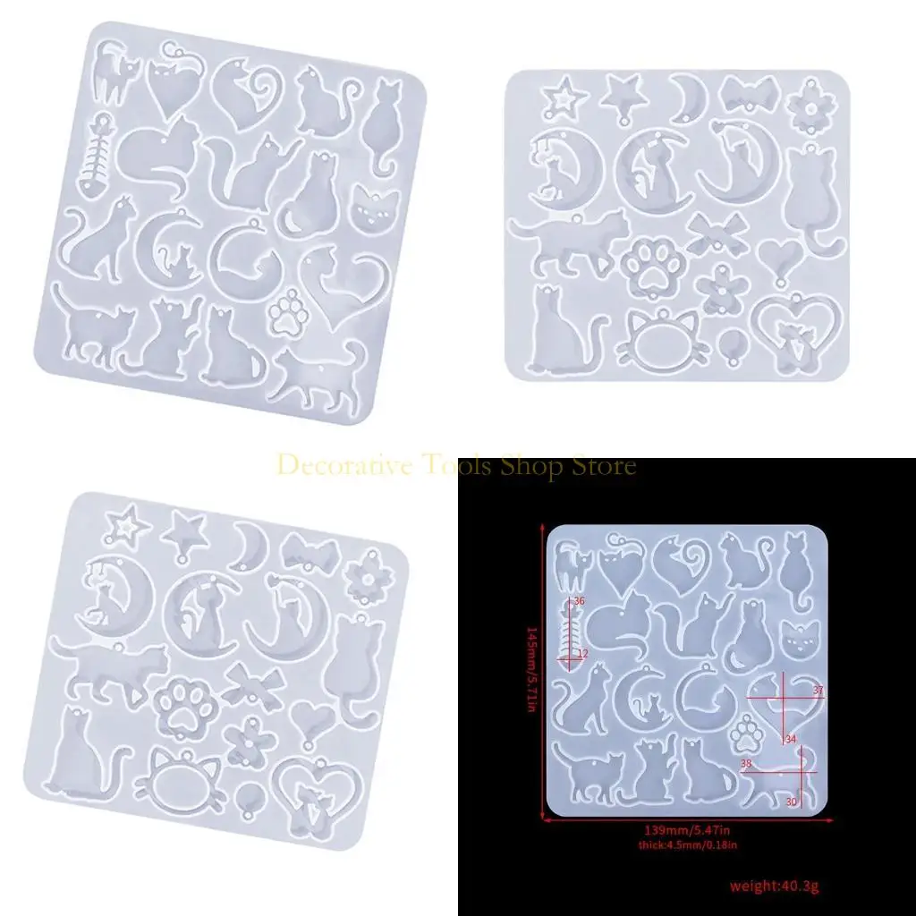 

QX2E Resin Silicone Mold Animal Epoxy Resin Silicone Mold Pendant Mold for Jewelry Necklace Earring Keychains Charm Making