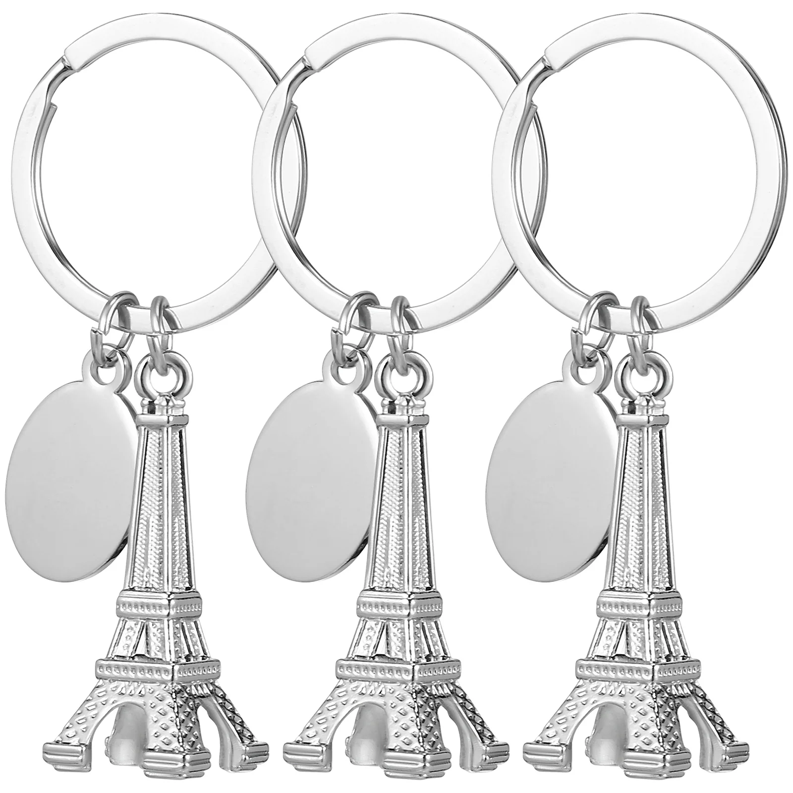 3 Pcs Eiffel Tower Model Keychain for Wallet Cute Keys Decoration Keyring Metal Keychains Women Alloy Child