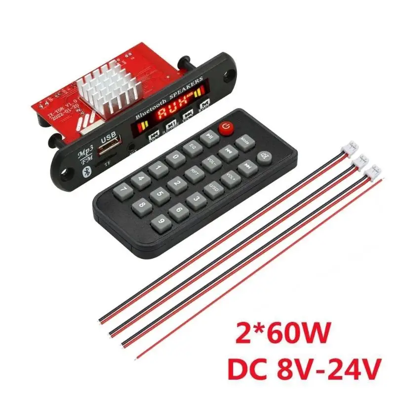 1 Set Wireless Car Audio Moudle MP3 Player Handsfree USB TF FM Radio Music Speaker 120W Amplifier Bluetooth MP3 Decoder Board