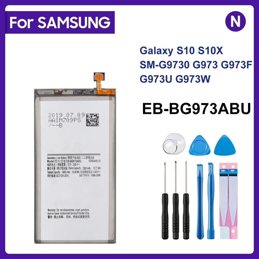 For Samsung EB-BG973ABU 3400mAh battery For Samsung Galaxy S10 X SM-G9730 SM-G973 G973F G973U G973W Mobile Phone +Tools