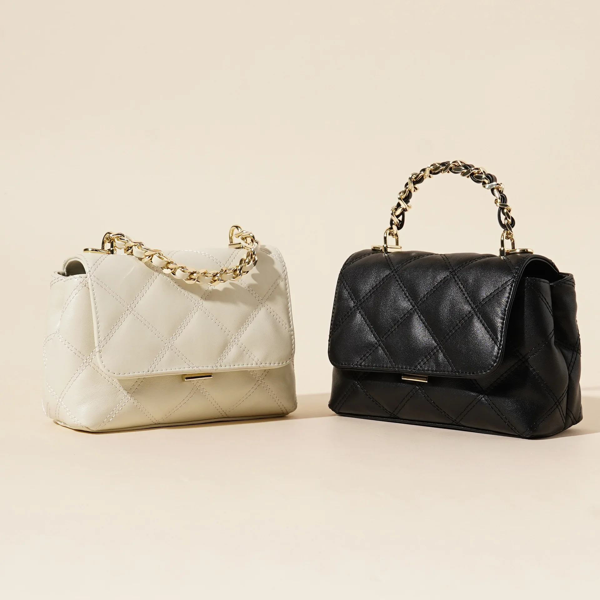 

2025 New Versatile Genuine Leather Women's Bag Hand-Ball Crossbody Shoulder Bag First Layer Cowhide Diamond Bag for Women