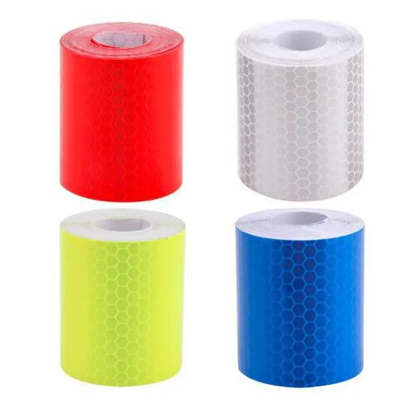 Back Gum Crystal Color Lattice Bicycle Outline Car Stickers Warning Stickers Reflective Strip Tape Safety Logo Reflective Film3M