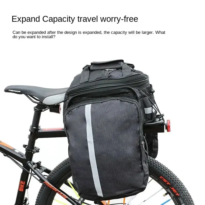 Bicycle Carrier Bag MTB Bike Rack Bags Trunk Pannier Cycling Multifunctional Large Capacity Travel Bag With Rain Cover