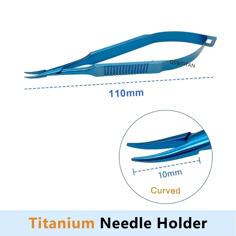 QSWTITAN Needle Holder Ophthalmic Castroviejo Holding Pliers Ophthalmic Instruments 1pc Autoclaveable Stainless Steels/Titanium