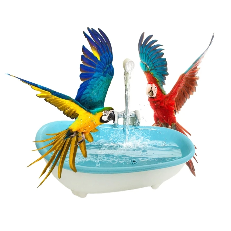 Intelligent Water Bird Bath Bowl Parrots Bathtub Bath Shower Cage Accessory for Birds Parrot Cockatiel Lovebirds