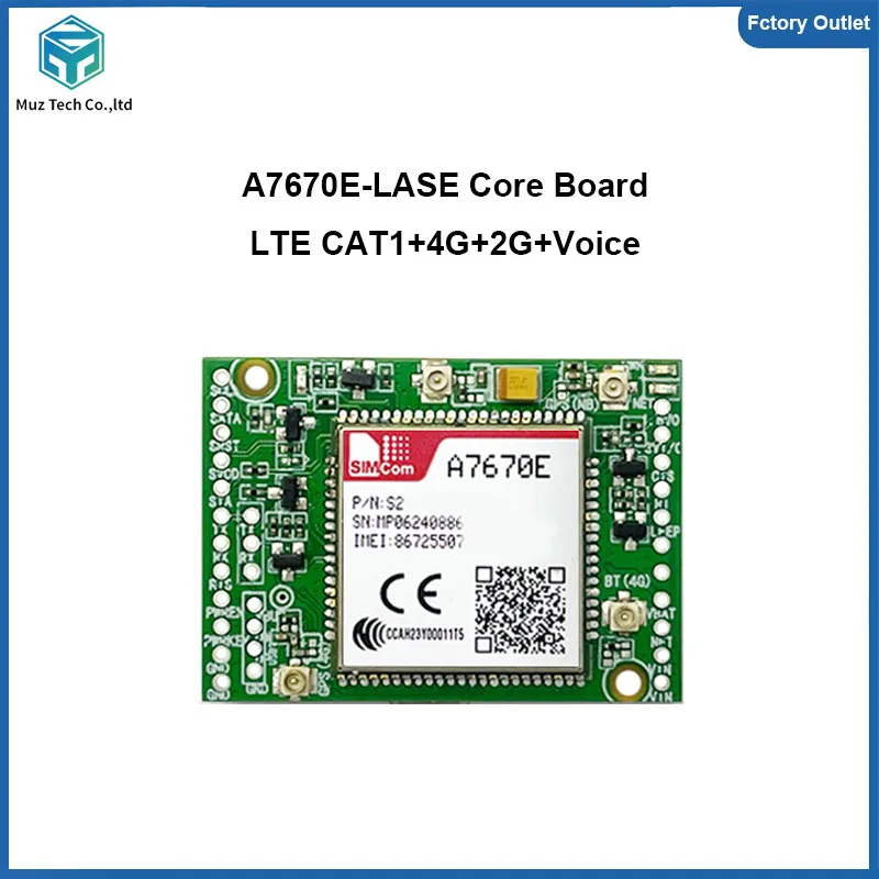 SIMcom A7670E-LASE Double-row Needle Core Board 4G+2G+Voice LTE CAT1 Module Development Kit for Europe/Middle East/Africa