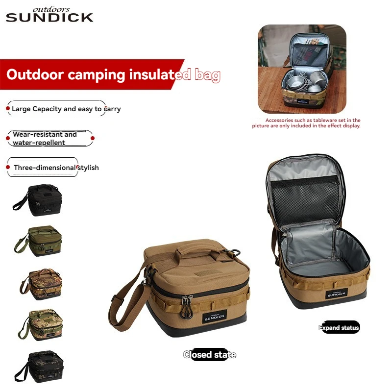 1 black/brown/Army green/camo optional camping insulated outdoor camping bowl cup storage bag image 3