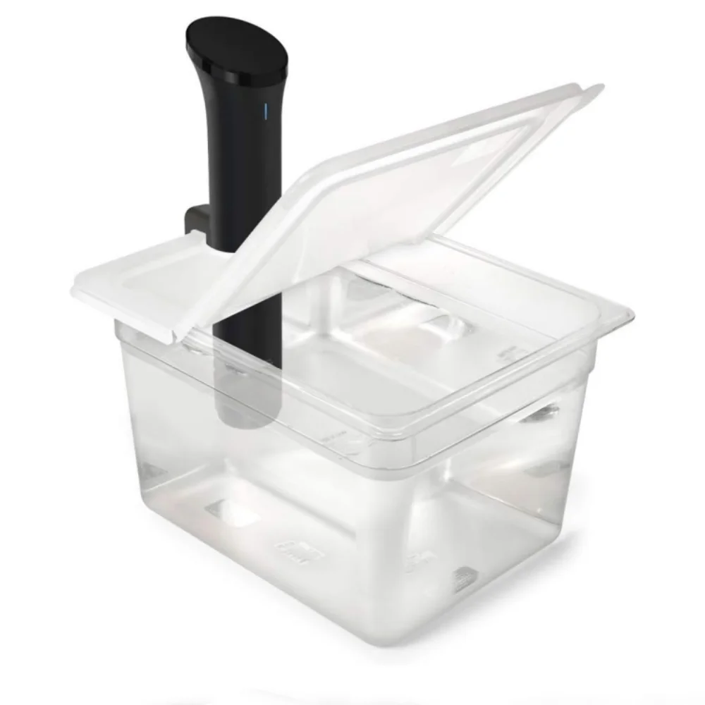 

11L Multifunctional Sous Vide Container Low Temperature Slow Cooker Accessory with Foldable Lid BPA-Free Durable for Home Use