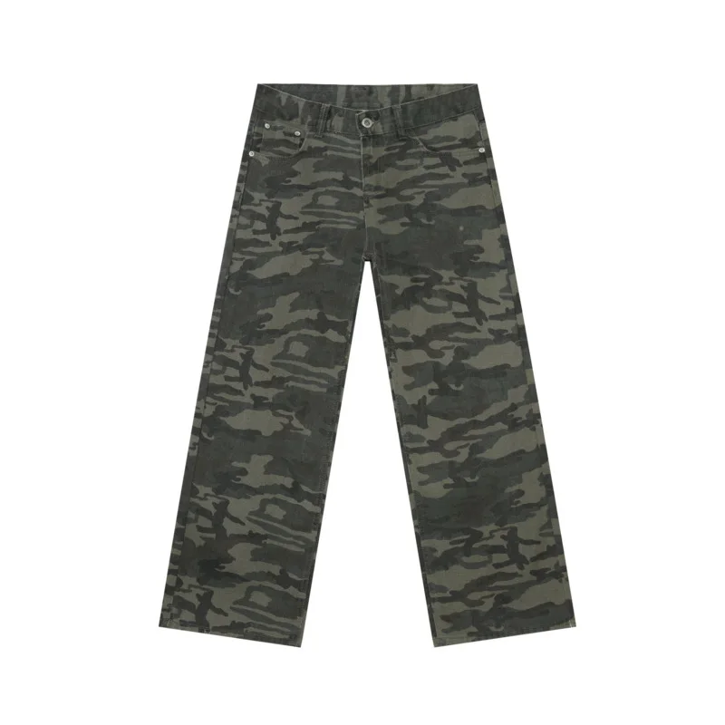 HKSH Spring Summer New Men Tide Chic Ins American Trendy Brand Jeans Loose Straight Wide-Leg Casual Denim Pants Vintage HK24362