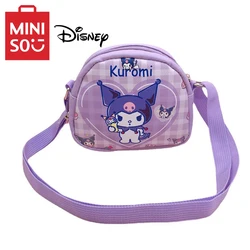 Mini Disney urocza dziecięca torba na ramię z półokrągłym nadruk kreskówkowy mała torebka Kuromi melodia dziewczęca krzyżowa torebka