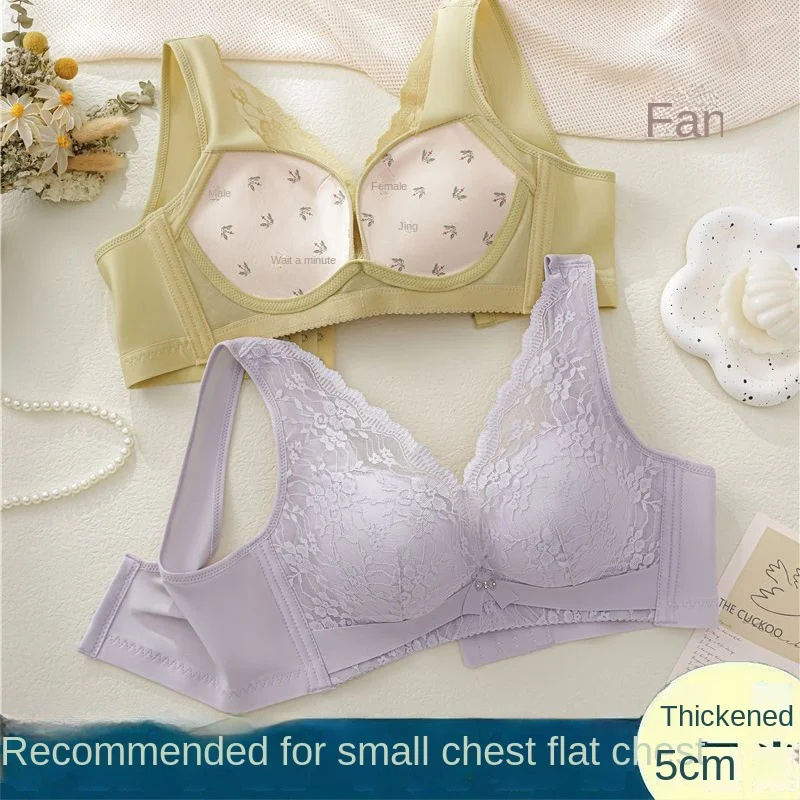 Thickened Cup 5cm Small Chest and Flat Chest Special Underwear for Women Gathering Up and Not Empty Cup Beauty Vest Adjustment