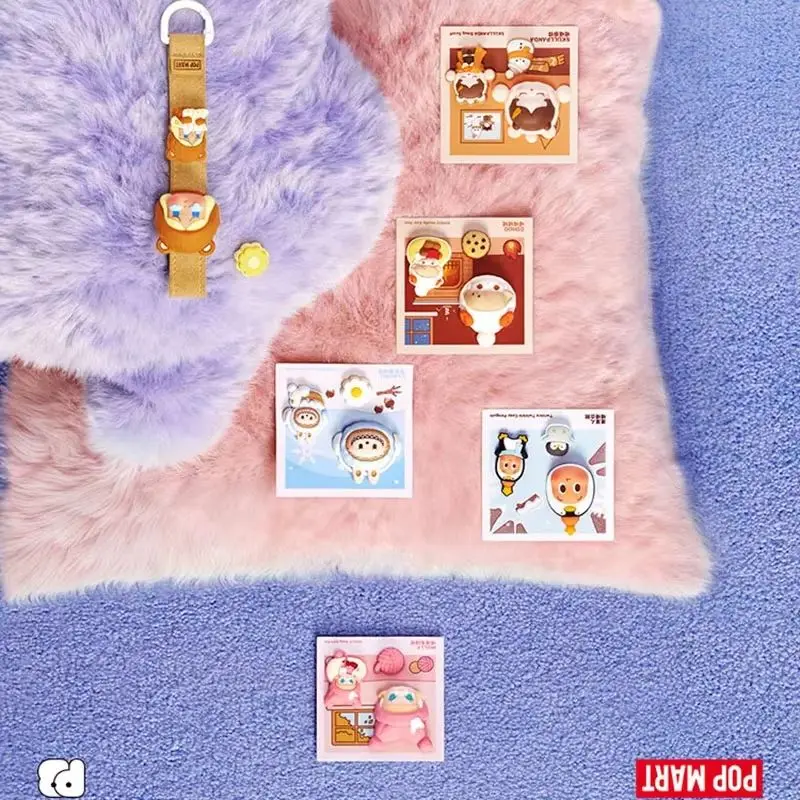 POPMART POP BEAN fluffy cozy SERIES Decorative perforated buckle Genuine Blind Box Mystery Box Guess Bag Toy Doll Anime Figure