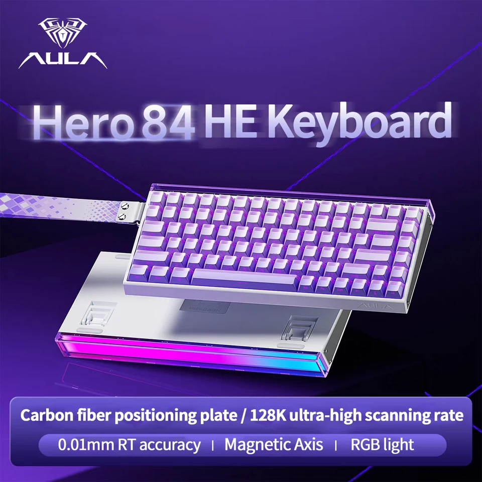 AULA HERO 84 HE Wired Mechanical Keyboard Music Rhythm RGB Backlit