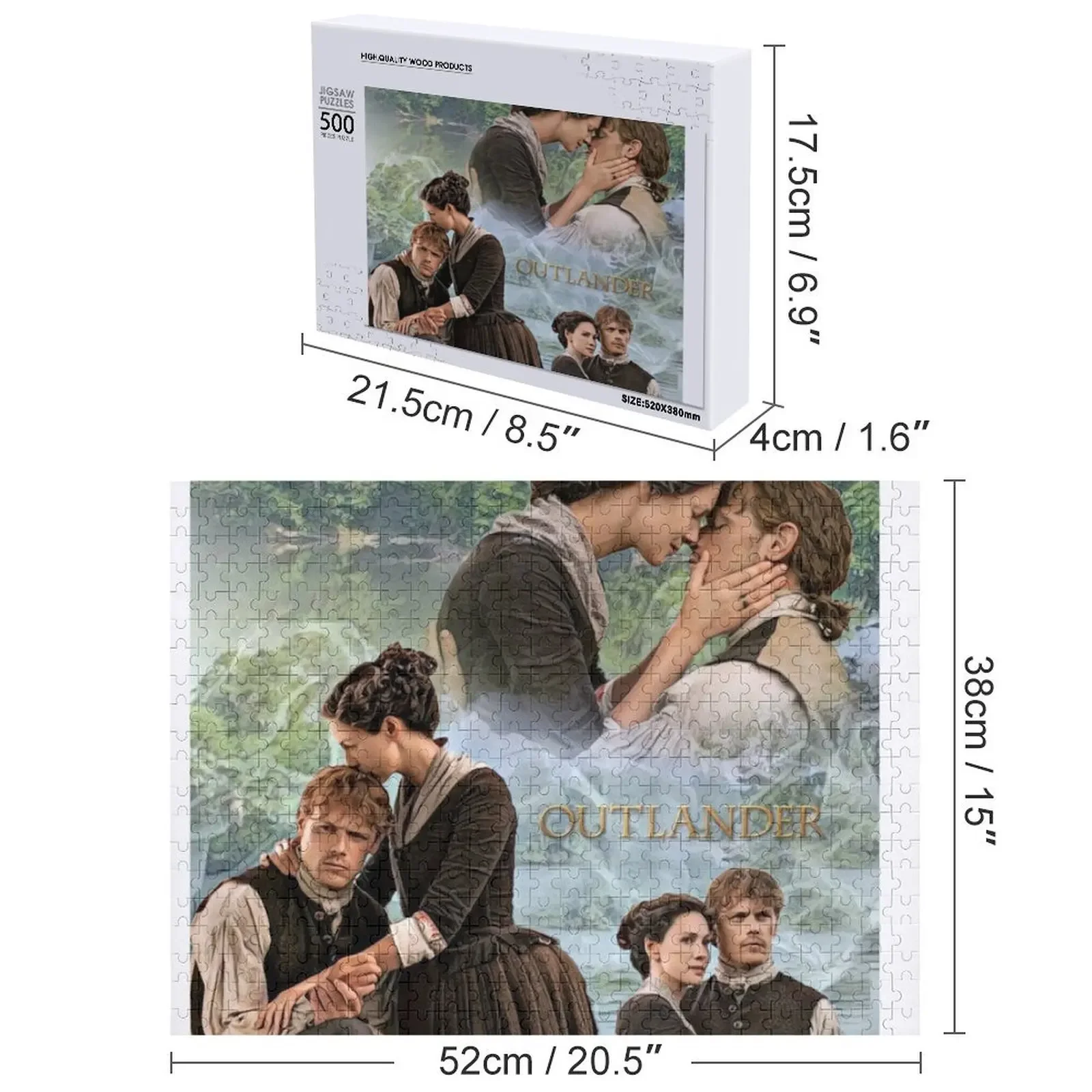 Jamie and Claire Fraser/Outlander Jigsaw Puzzle Game Children Wooden Animal Custom Gift Puzzle