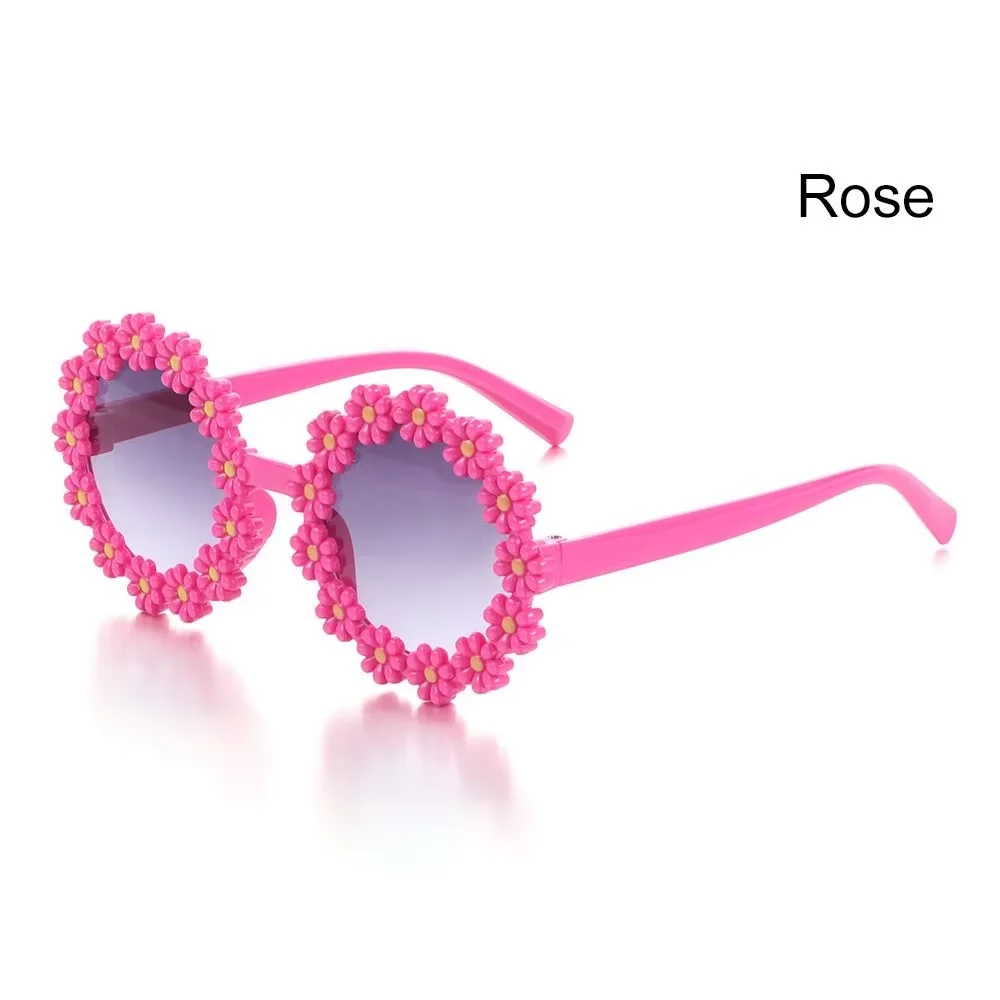 Ronde bloem zonnebril voor kinderen Leuke Daisy Bril Kinderen Outdoor Zonwering Shades Mode Grappige Feestbril
