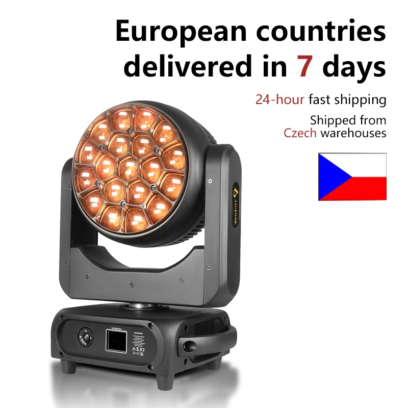 AICPOSE 19X40W Zoom Wash K15 Bee Eye Moving Head Lichter DMX512 DJ Beam Disco Party RGBW LED Fokussierende Bühnenausrüstung