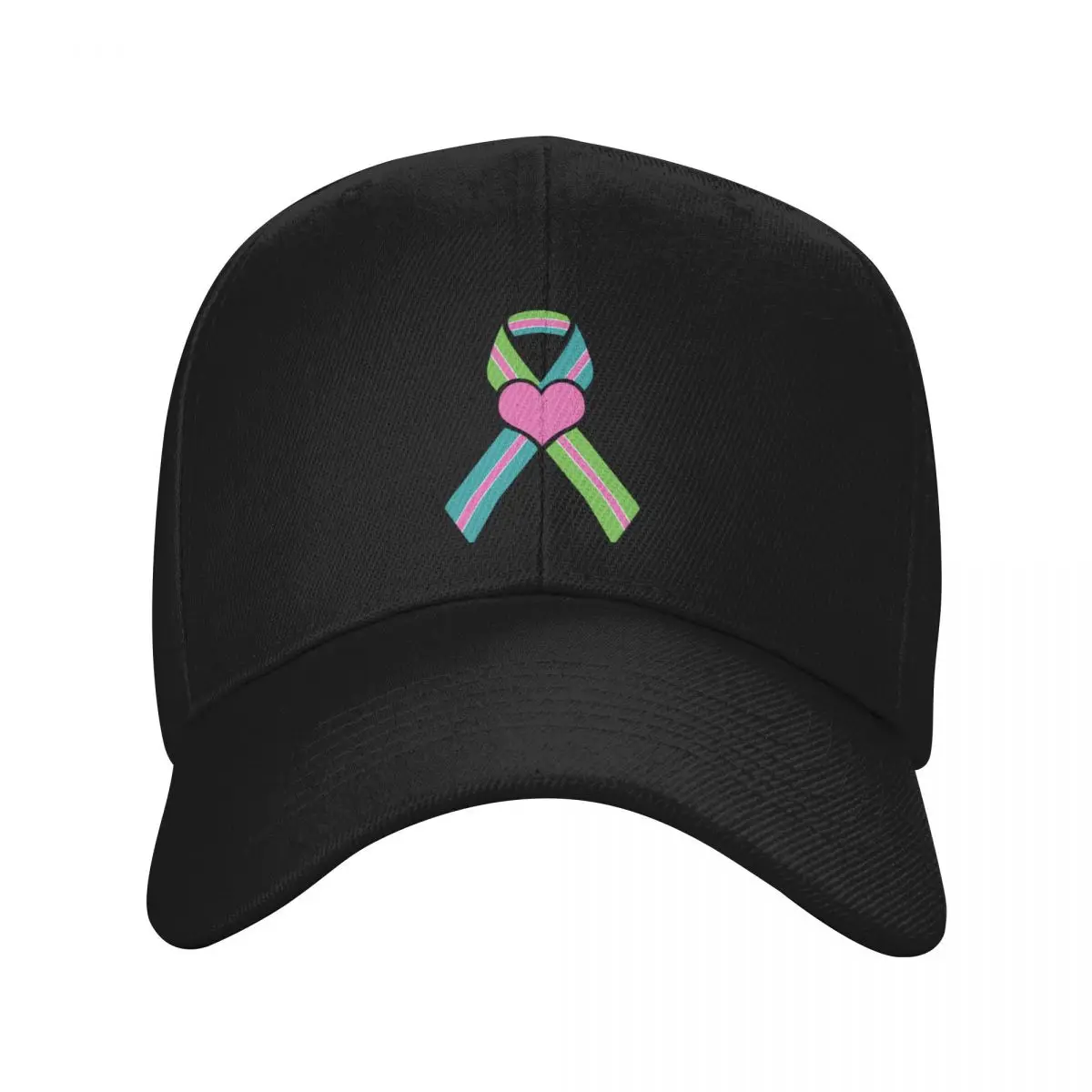 Metastatic Breast Cancer Ribbon Big Heart Baseball Cap Gentleman Hat Beach Outing Kids Hat Men's Luxury Women's