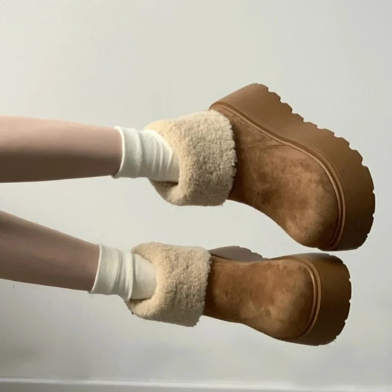 

Зимние женские зимние ботинки на массивной платформе с толстой подошвой, модные теплые хлопковые короткие ботильоны, обувь Zapatos Mujer