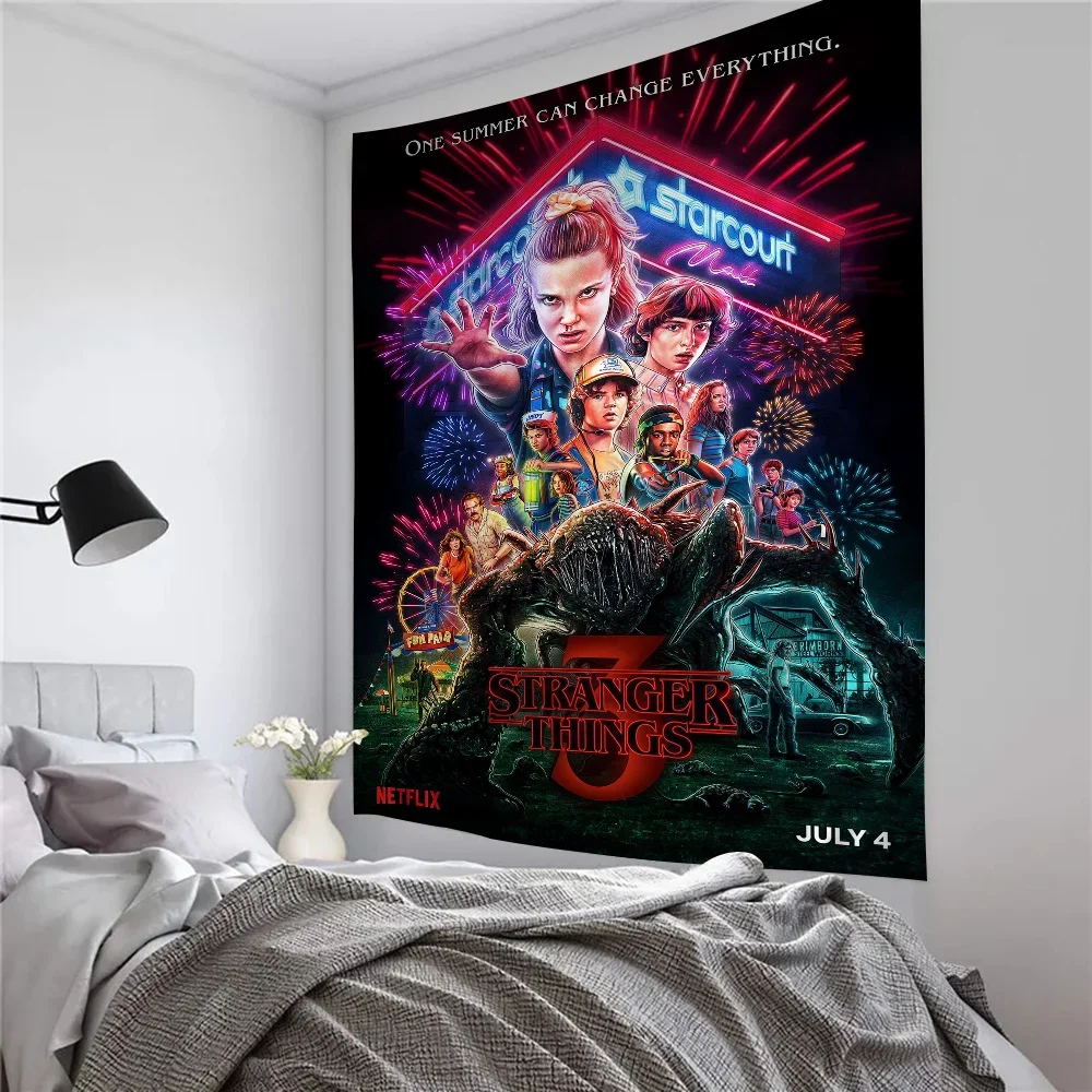 Stranger Things Tapestry Anime Tapestry Hanging Tarot Hippie Wall Rugs Dorm Wall Hanging Sheets