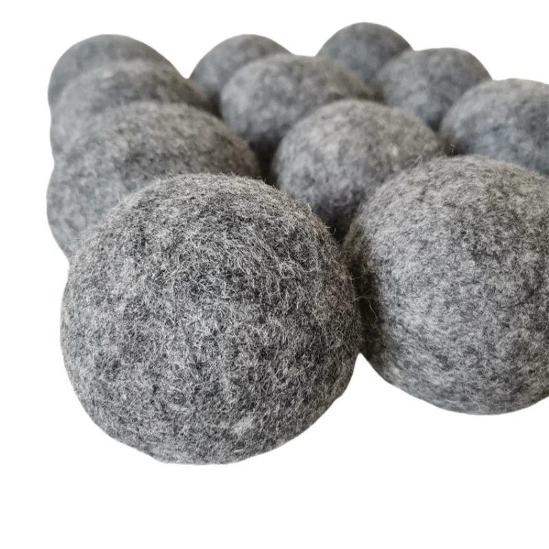 6pcs XL 7.5cm Dark Grey Wool Dryer Balls, 100% New Zealand Organic Fabric Softener for 1000+ Loads