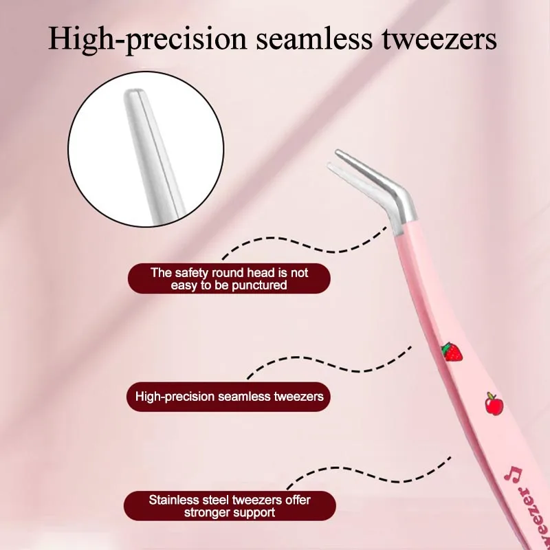 新しいピンセットまつげエクステンションピンセットまつげファイバーチップラッシュボリュームピンセットつけまつげクリップ JMNZ02