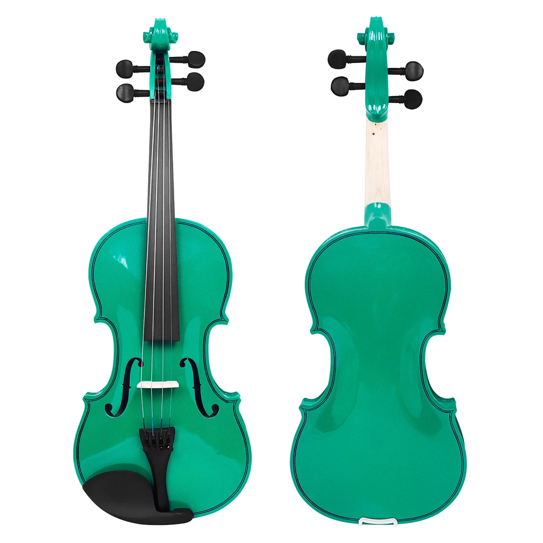 4/4 Full Size Solid Wood Acoustic Violin for Violin Beginner with Case and Bow, Green / Purple Color Fiddle