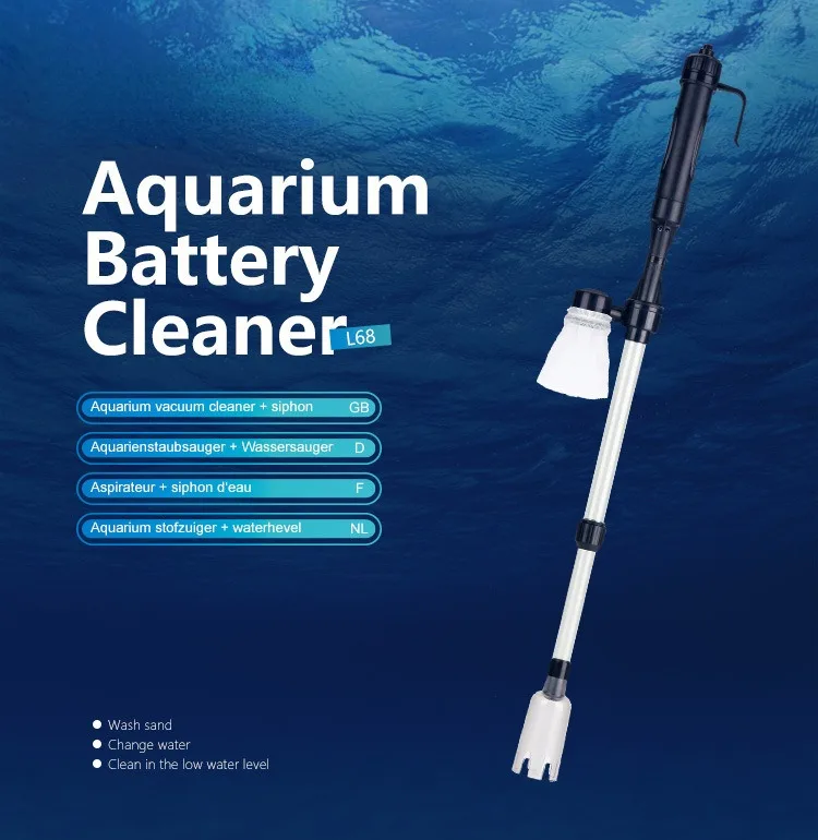Elektrischer Aquarium-Wasserwechsler, Kiesreiniger, Siphonpumpe, Saug-Sandwaschgerät mit Luftdruckknopf, Reinigungswerkzeug für Fischbecken – Detail 1