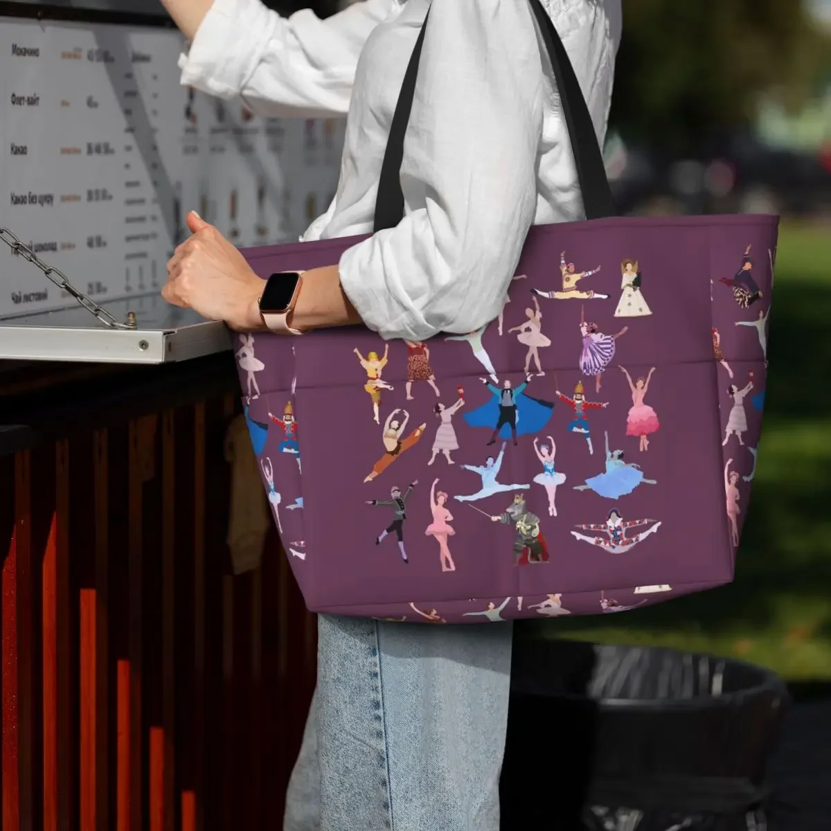 

Christmas Nutcrackers Stars Ballerina Violin Beach Tote Bag Sport Gym Yoga Duffle Large Tote Bag Women Travel Bag Fitness bag