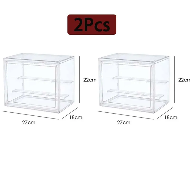 Nieuwe opbergdoos met grote capaciteit, organizer voor figuren, acryldoos, heldere blinde doos, showcase, make-up organizer voor tas