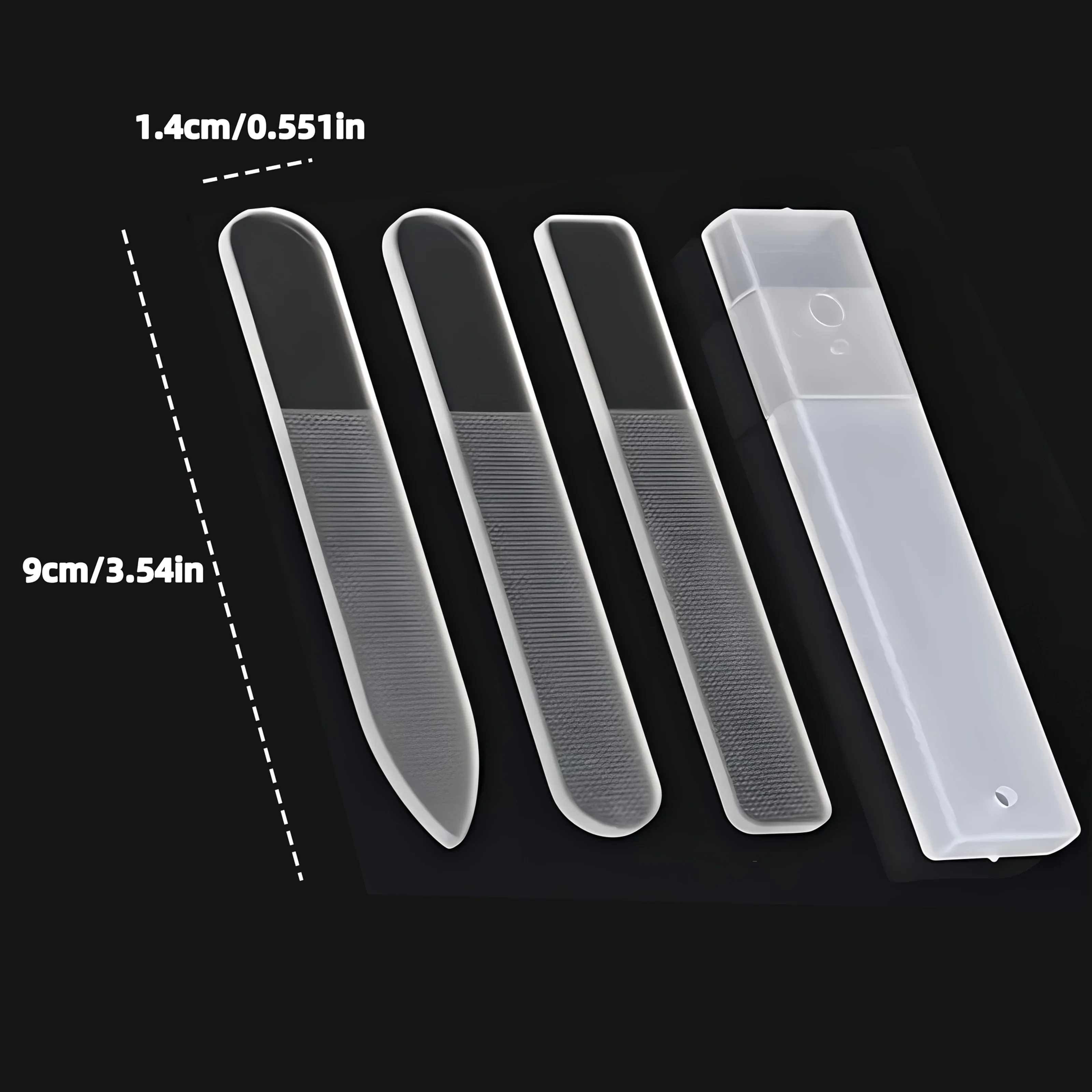 1 Stück/3 Stück Nano-Glas-Nagelfeilen-Set mit 3 Aufbewahrungsboxen zum Schleifen, Polieren und Reparieren von Nägeln, transparente Kristall-Nagelkunst – Detail 5