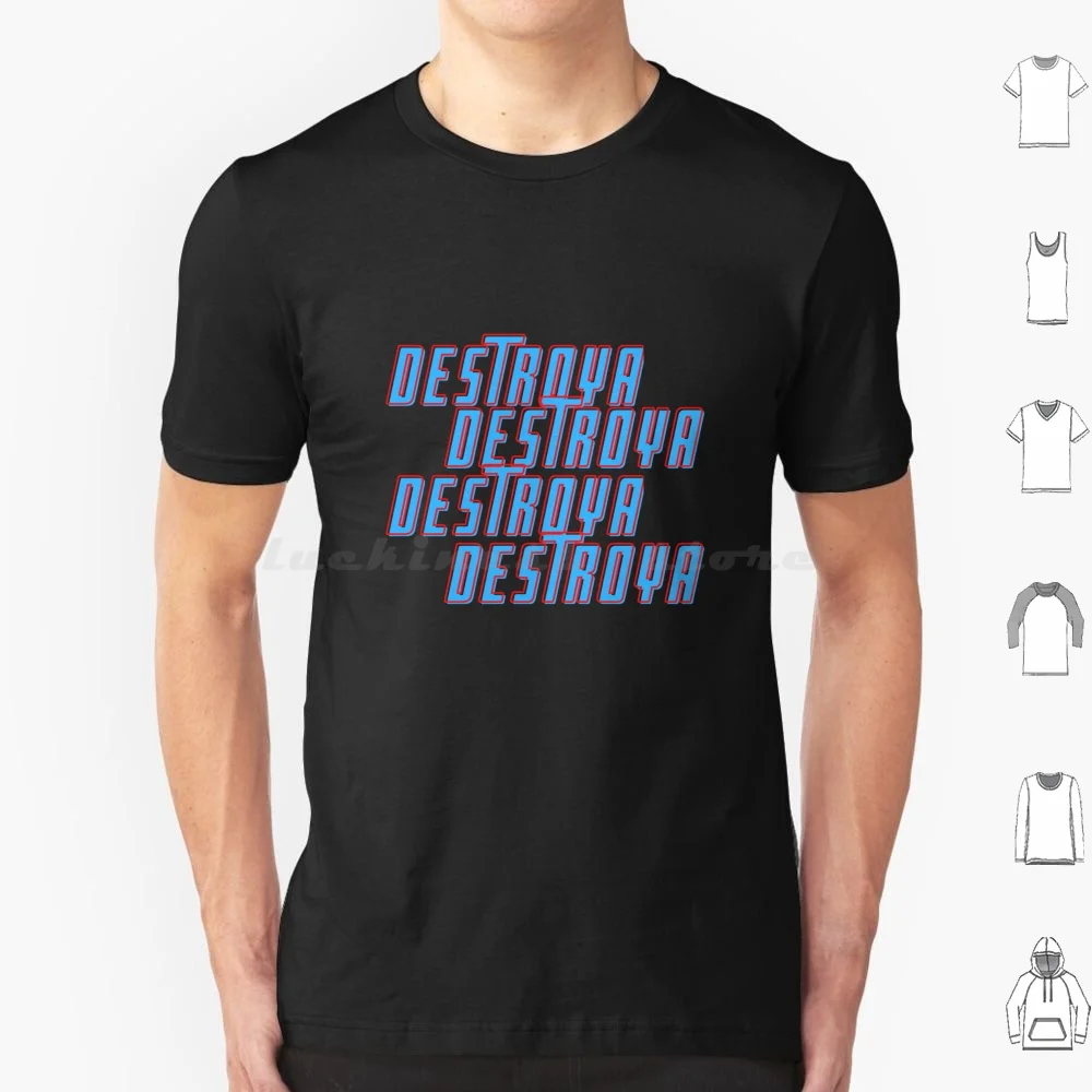 Camiseta Destroya talla grande 100% algodón Mcr Gerard Way Mikey Way Frank Iero Ray Toro Danger Days Killjoys Destroya Party