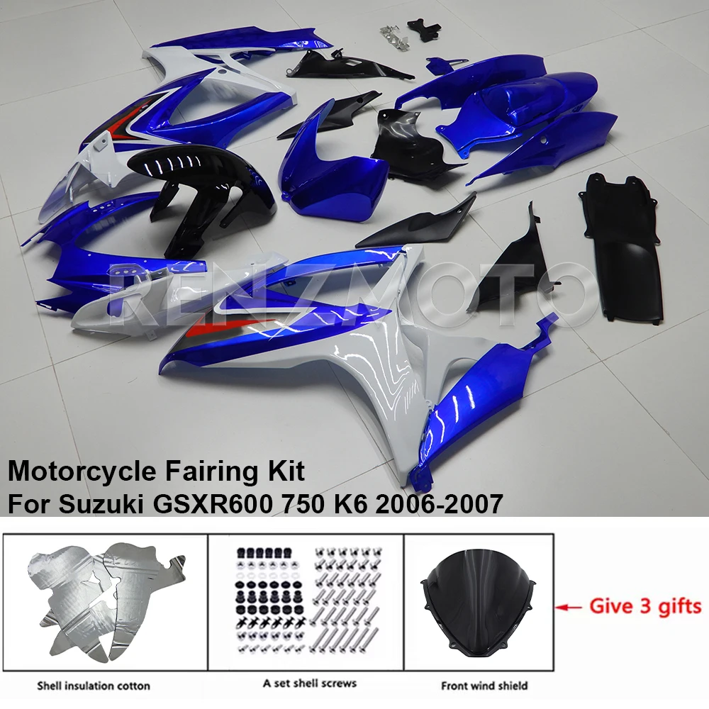 

For Suzuki GSX-R600 R750 2006 2007 K6 Motorcycle Fairing Set Body Kit Plastic Accessories Injection Bodywork S0606-108a