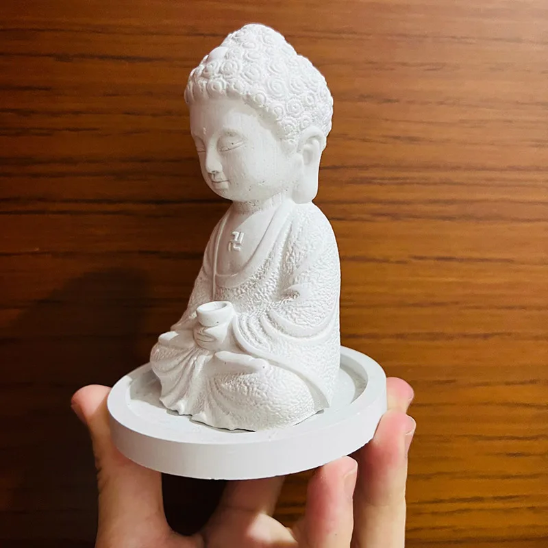 Line Incense Bracket Silicone Mold Concrete Plaster Buddha Statue Design Shakyamuni Epoxy Resin Incense Insert Mould