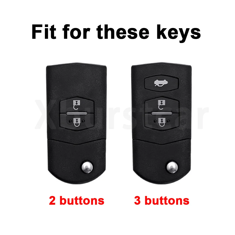 For Mazda MX5 MX-5 M6 RX8 RX-8 2 3 5 6 8 CX7 CX-7 CX5 CX-5 CX9 CX-9 Car Flip Key Case Cover Transparent Black TPU Keyless Shell