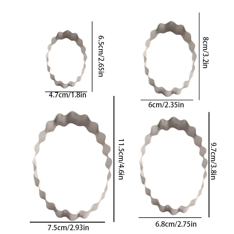 Stainless steel wavy egg shaped circular cake mold baking tools kitchen utensils suitable for Easter parties and gatherings, etc - view 6