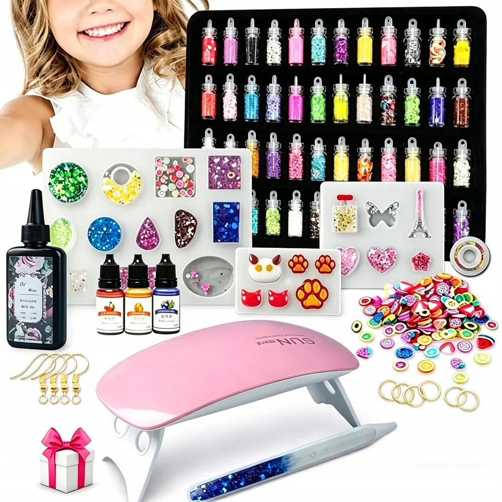 Ensemble de paillettes en résine, 48 bouteilles/boîte, flocons d'argile polymère, remplissage de résine époxy, poudre de paillettes, matériau de remplissage pour ongles, pour la fabrication de bijoux, bricolage