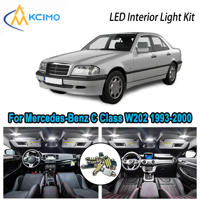 

High-Quality LED Interior Kit for Mercedes-Benz C Class W202 S202 C200 C230 1993-2000 Error-Free Dome Map Trunk Automotive Lamps
