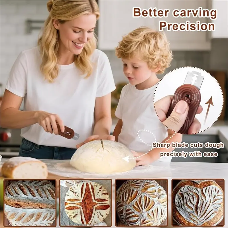 CHCH Bread Scoring Tool, Bread Lame Dough Scoring Knife Upgraded Retractable Magnetic Design For Sourdough Bread Includes 5 Blad