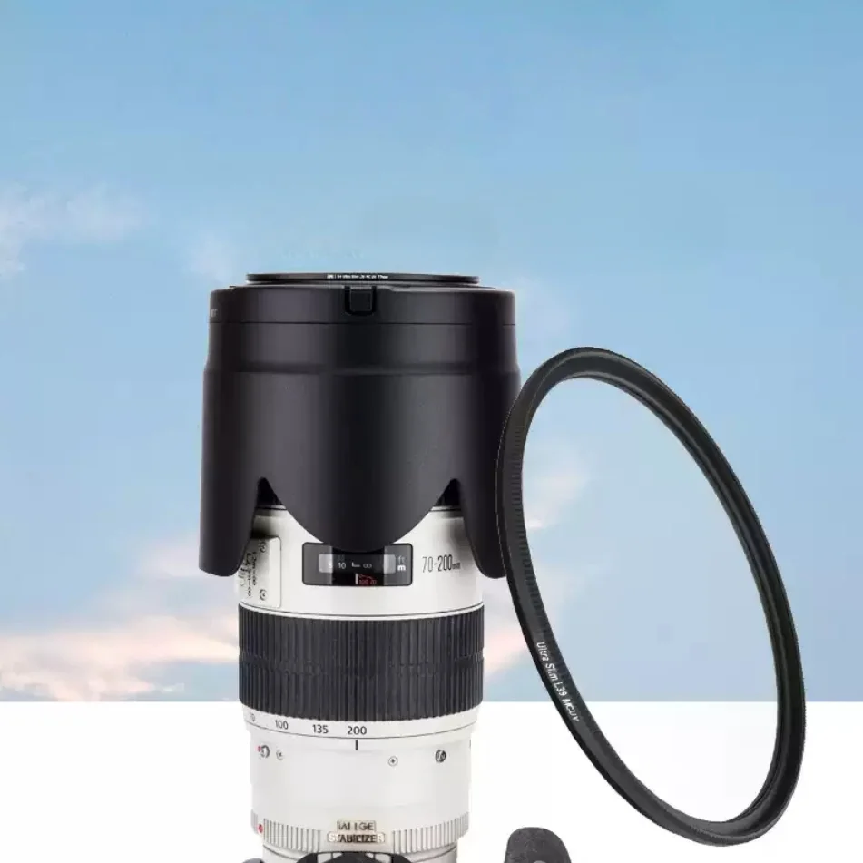 كاميرا عدسة هود ظلة قناع أبيض أسود ضوء درع غطاء غطاء لكانون EF 70-200 مللي متر f/2.8L IS USM III II العدسات ET-87