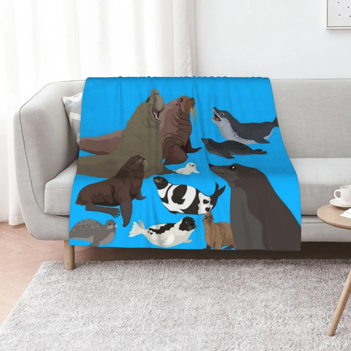 I Am Thankful For Pinnipeds Throw Blanket Decoratives Polar blankets ands Summer Decorative Sofas Sleeping Bag Blankets