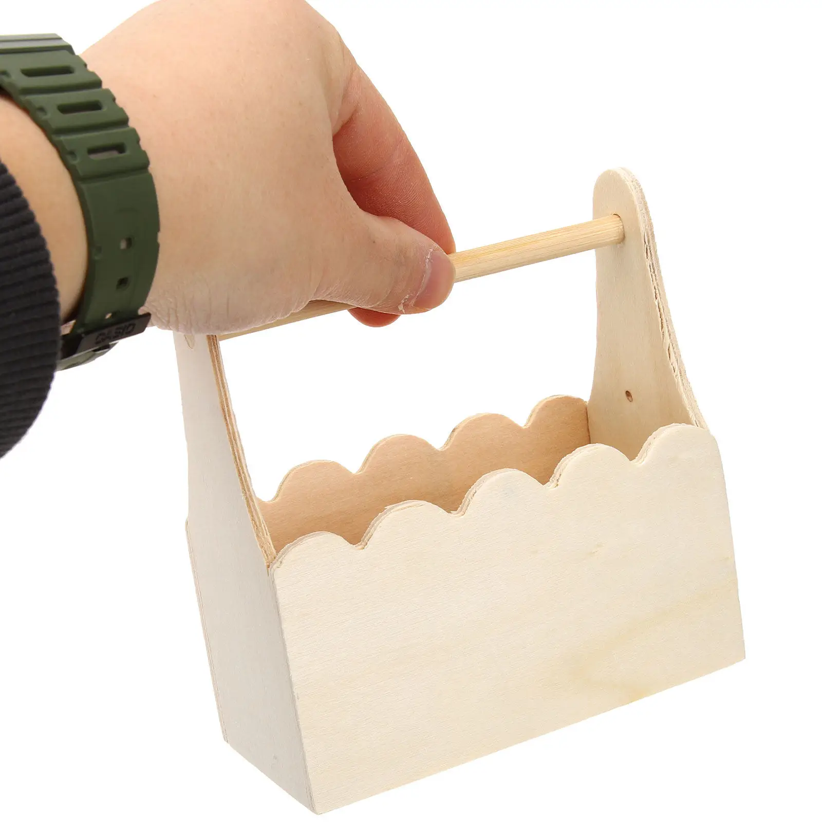 2-個フラワーバスケット収納木製未完成-diy-素朴な花びらバスケットウェディングパーティーの装飾ホームオフィスオーガナイザー