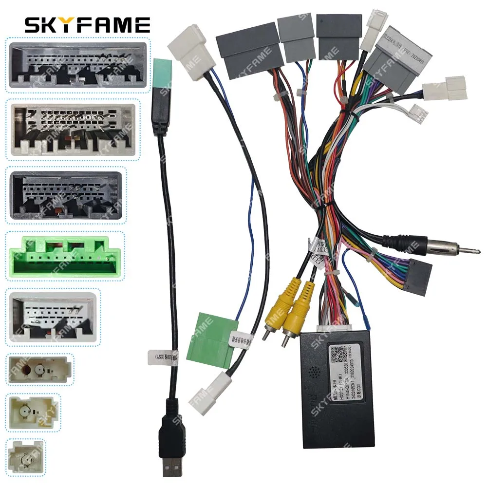 SKYFAME Car 16pin Wiring Harness Adapter Canbus Box Decode Android Radio Power Cabler For Honda Acura CDX