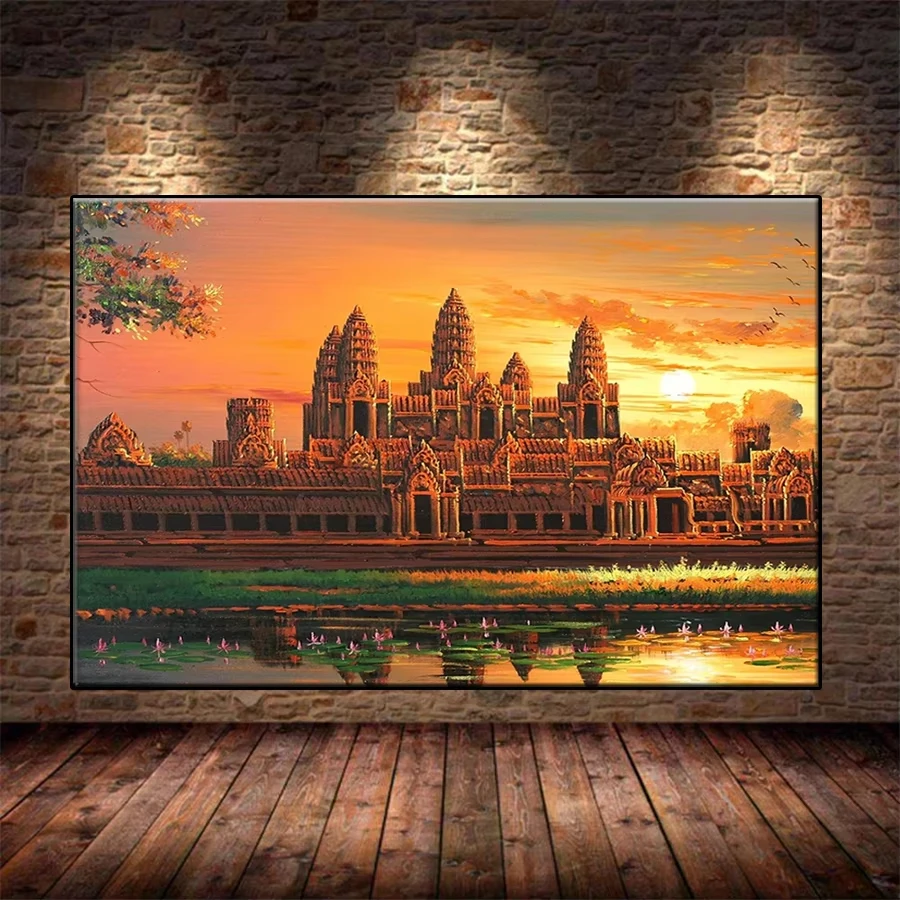 

500/1000/1200/2000PCS Puzzle Beautiful Cambodian Scenery Jigsaw Modern Home Wall Decor DIY Creative Decompression Toys