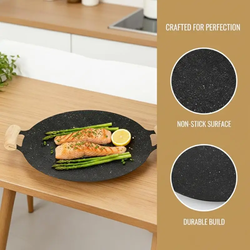 Korean Maifan Stone BBQ Grill Pan For Outdoor Barbecue and Camping NonStick Multiple Size 28 to 38cm