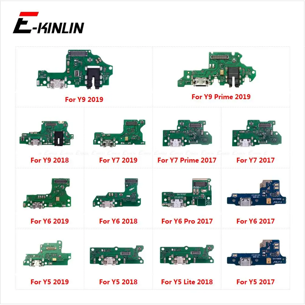 Charging Port Connector Board Parts Flex Cable With Microphone Mic For HuaWei Y9 Y7 Y6 Pro Y5 Lite Prime GR5 2017 2018 2019